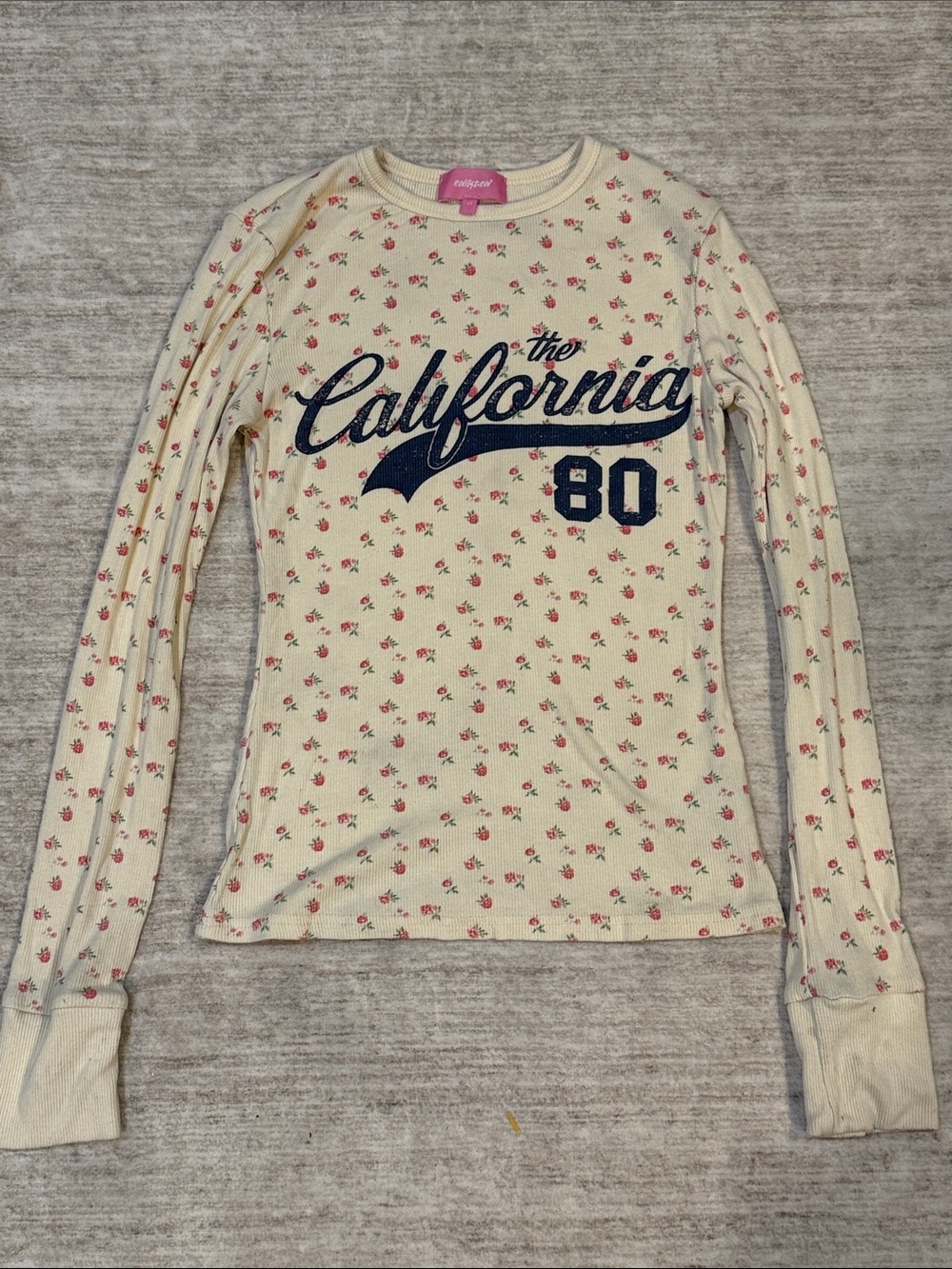 Edikted Floral ‘The California 80' Long Sleeve Tee Womens tops size XS